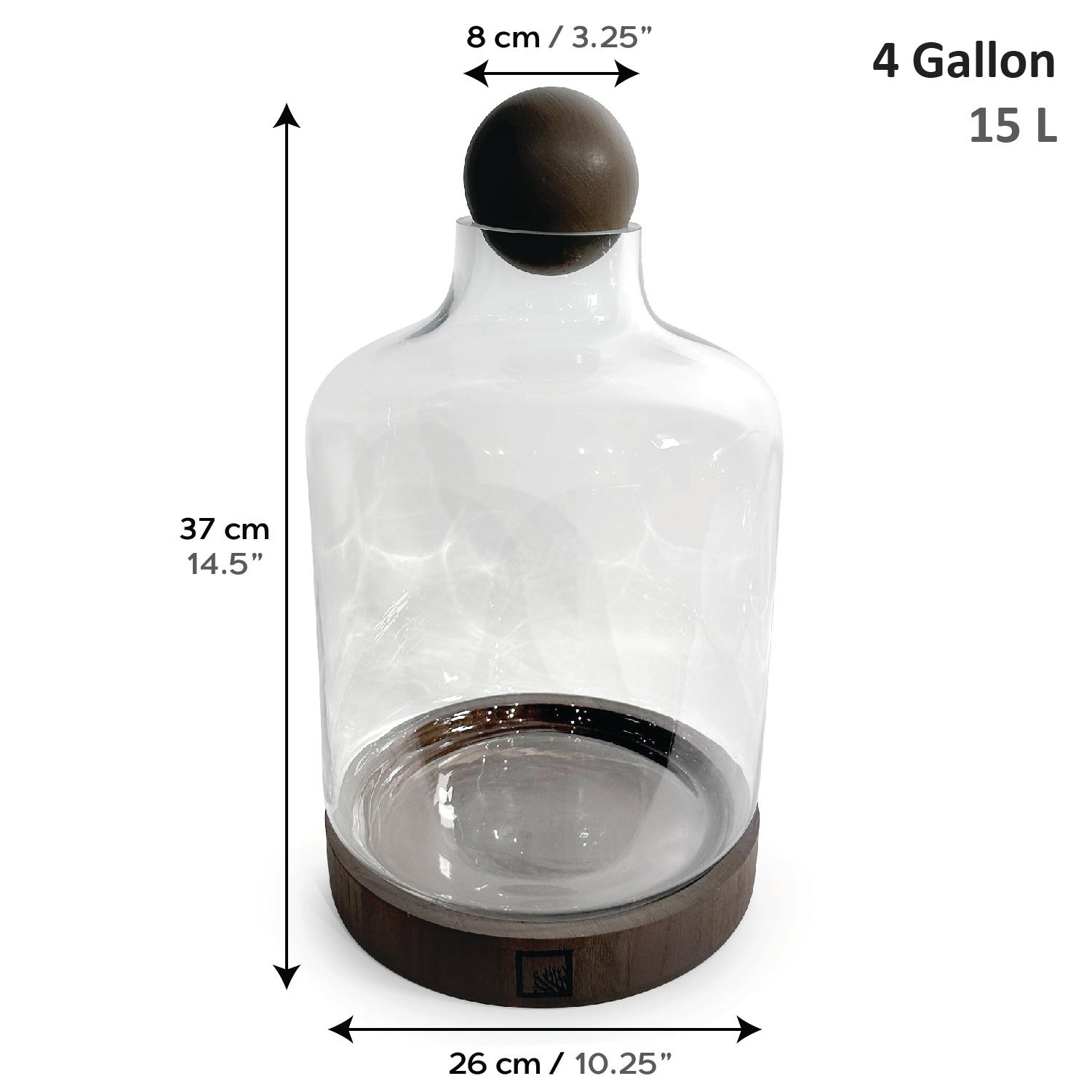 SR Aquaristik Terrarium with Wood Base & Cap
