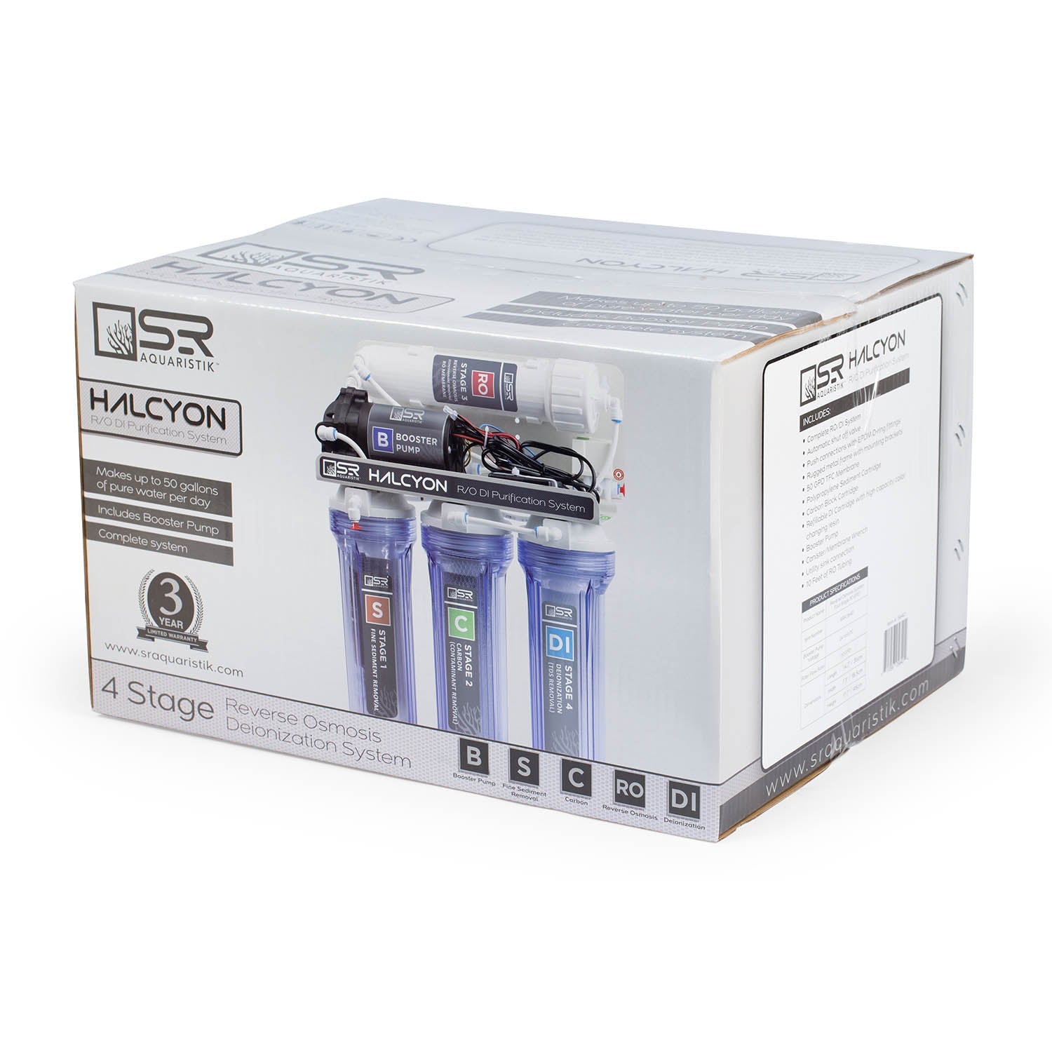SR Aquaristik Halcyon 4 Stage PRO RO / DI Purification System