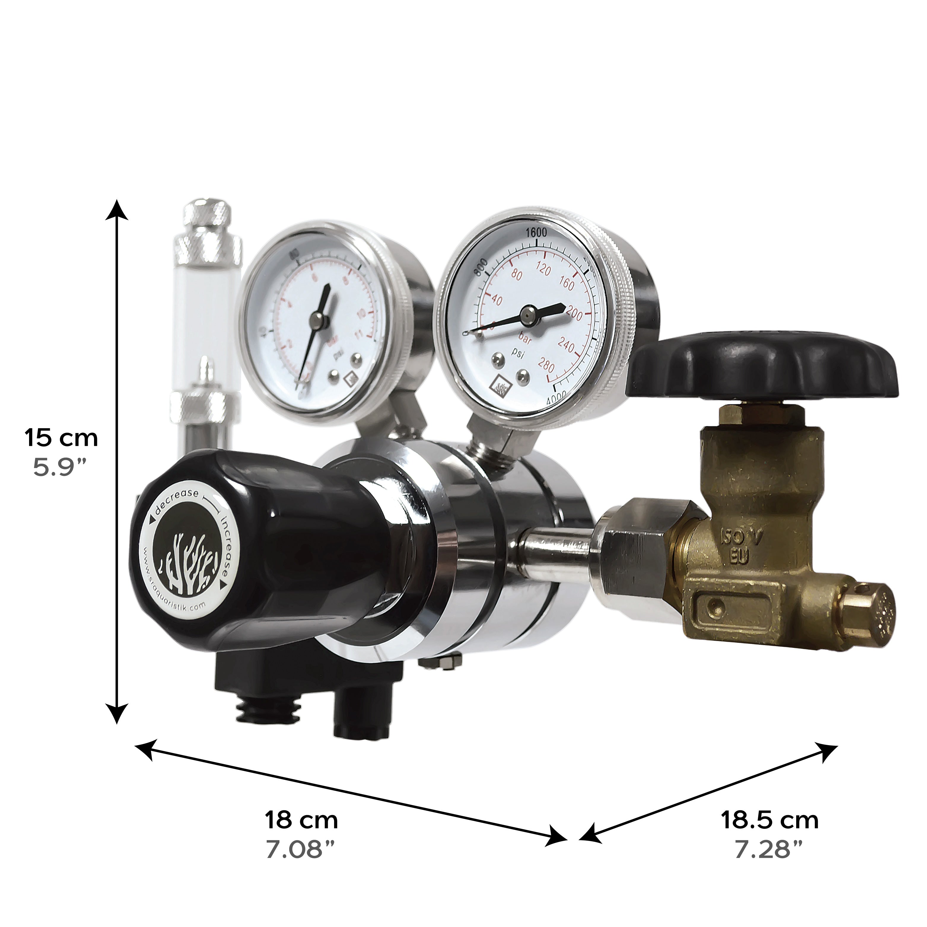 SR Aquaristik Dual Stage CO2 Regulator Kit with Bubble Counter and Solenoid Valve