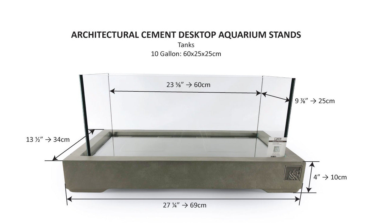 SR Aquaristik Architectural Cement Aquarium Stand 60cm x 25cm (23.62" x 9.84")