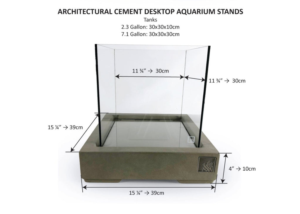 SR Aquaristik Architectural Cement Aquarium Stand 30cm x 30cm (11.81" x 11.81")