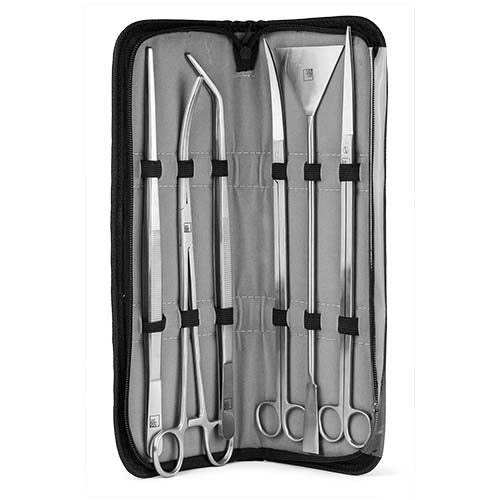 SR Aquaristik Stainless Steel Aquascape Tool Kit with Deluxe Case (6 PCS)