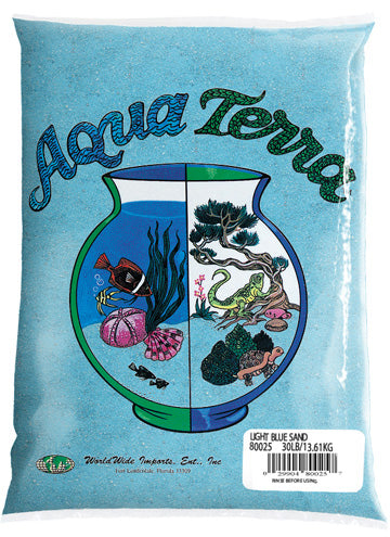 World Wide Imports Aqua Terra - Light Blue sand substrate for freshwater and saltwater aquariums, terrariums, repltiles.