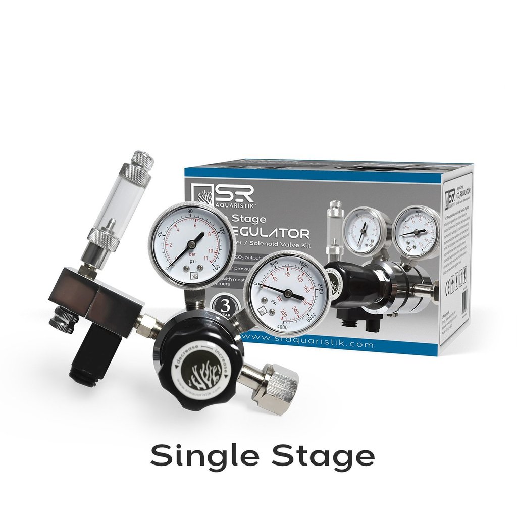 SR Aquaristik Single Stage CO2 Regulator Kit with Bubble Counter and Solenoid Valve